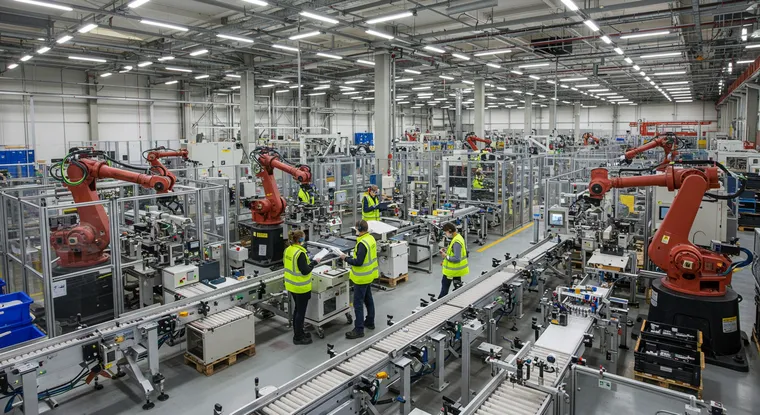 Moderni robotski sistem u industrijskoj fabrici ističe automatizaciju koja menja tradicionalne industrijske poslove